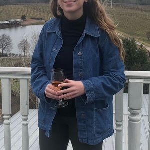 Vintage Denim Chore Jacket 90s Shirt Jacket / Shacket Medium Wash - Size M